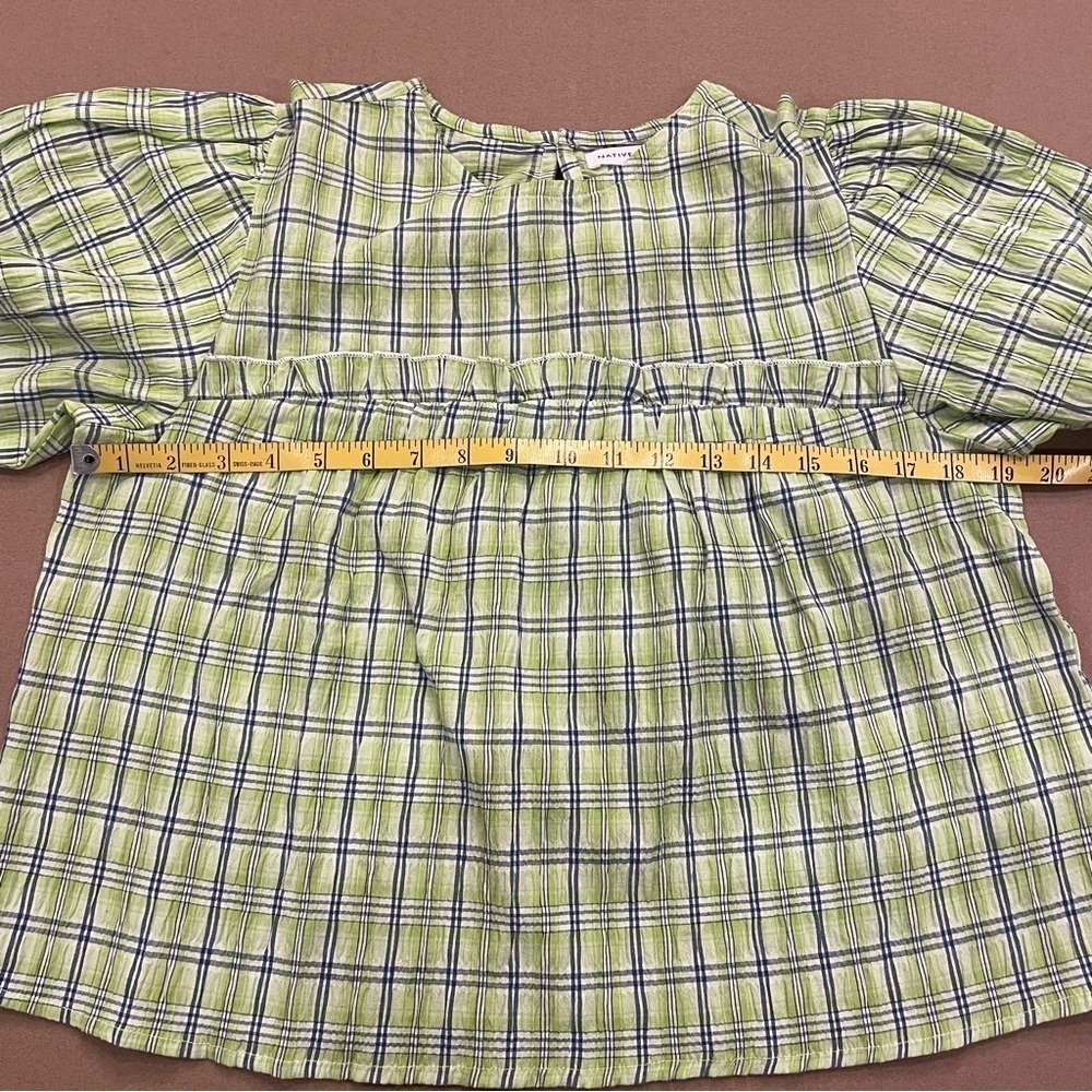 Native Youth Women’s Plaid Textured Top With Open Back Detail Size XS - Picture 9 of 12